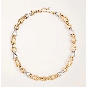 ANN TAYLOR Mixed Metallic Chain Necklace In Gold